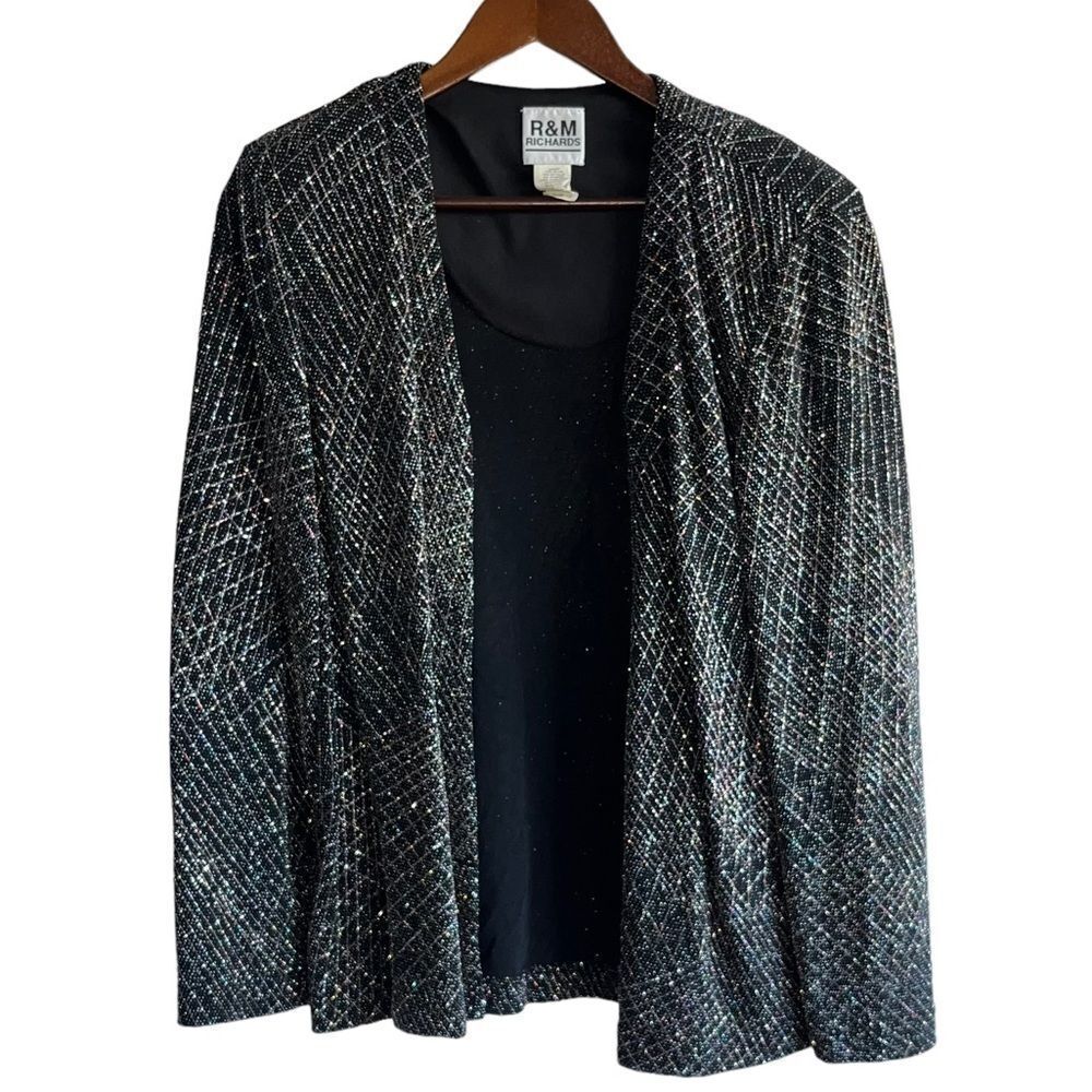 R&M Richards Vintage Black Sparkly Blazer